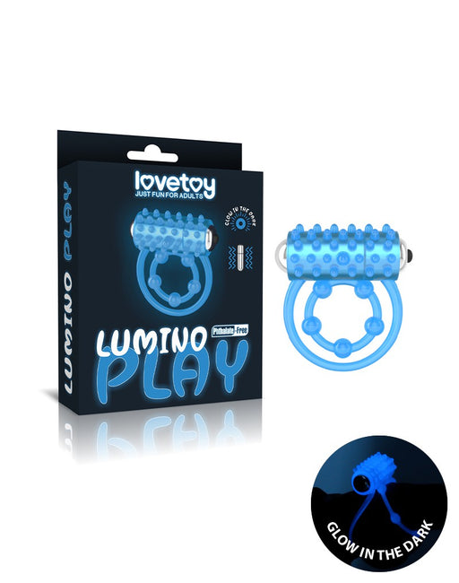 LoveToy - Lumino Play - Vibrerende Cockring Met Nopjes- Glow In The dark-Erotiekvoordeel.nl