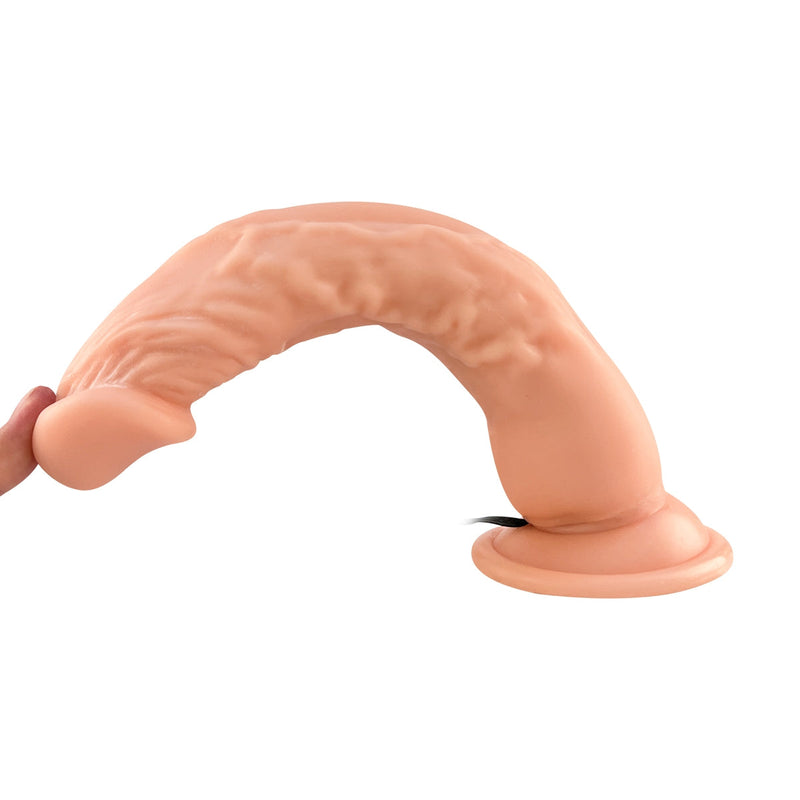 Lance's - Vibrerende PVC Dildo met Zuignap - 19,1 cm - Lichte Huidskleur