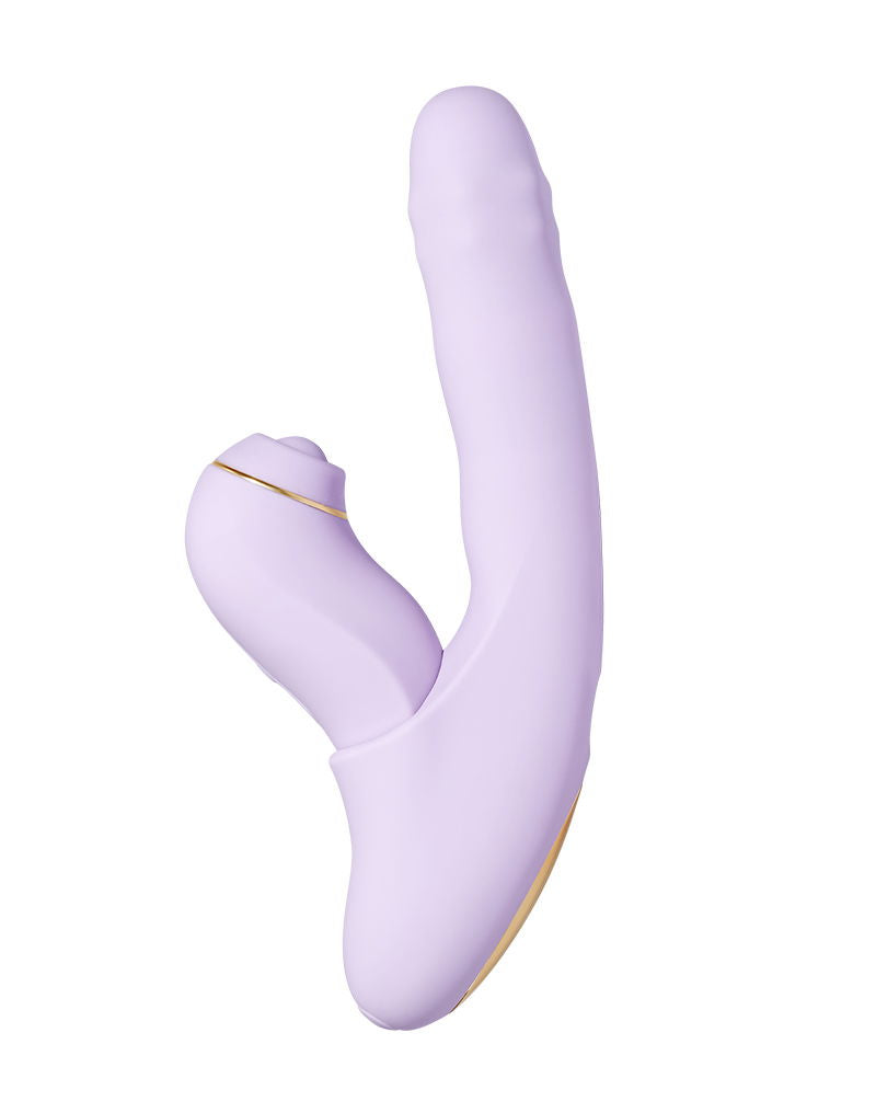 Svakom - DuoGlow – Stotende en Roterende Kralen Vibrator met Pulserende`Stimulator – Lila-Erotiekvoordeel.nl