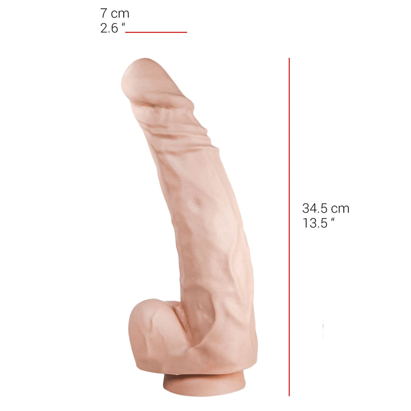515 line - Dildo - 34.5 cm x 7 cm - Met Zuignap - Lichte Huidskleur-Erotiekvoordeel.nl