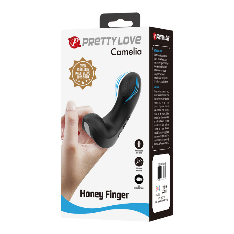 Pretty Love - Camelia - Vinger Vibrator - Zwart-Erotiekvoordeel.nl