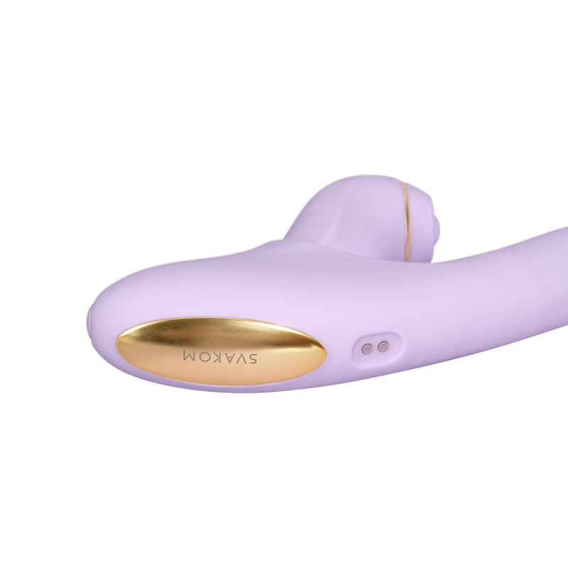 Svakom - DuoGlow – Stotende en Roterende Kralen Vibrator met Pulserende`Stimulator – Lila-Erotiekvoordeel.nl