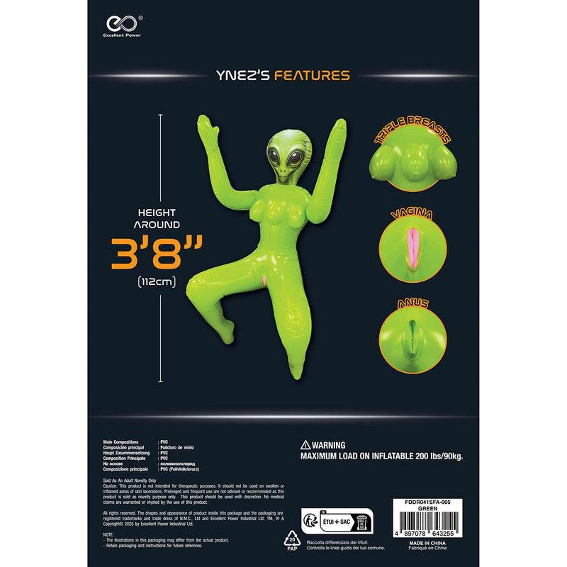 To Infinity - Opblaaspop Alien Vrouw met Drie Borsten - Groen-Erotiekvoordeel.nl