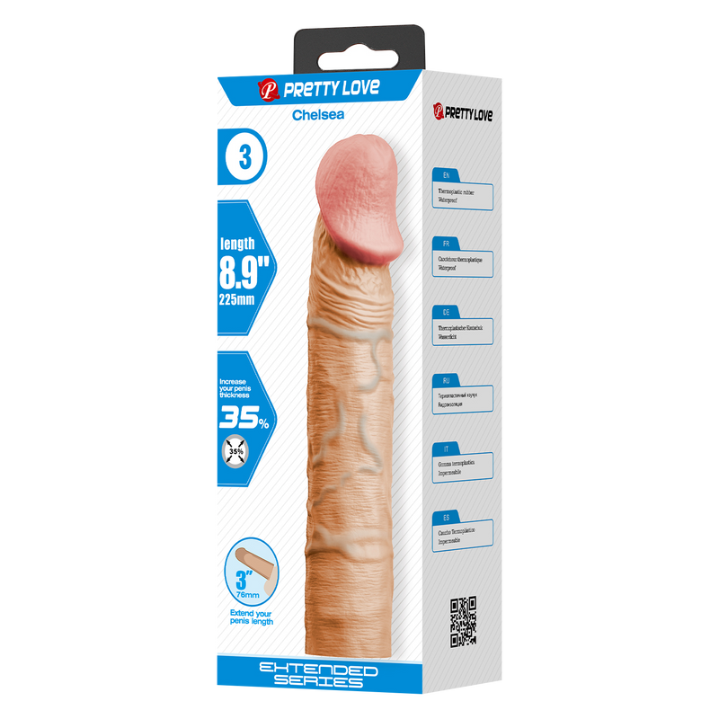 Pretty Love - Chelsey - Realistische Penis Sleeve - 22,5 cm - Lichte Huidskleur-Erotiekvoordeel.nl