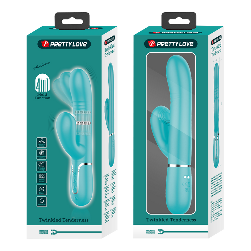 Pretty Love - Maviana - Rabbit Vibrator - Turquoise-Erotiekvoordeel.nl