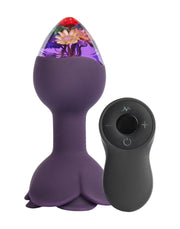 LOVISS - Posy - Garden Vibrerende Buttplug met Aafstandsbediening - Paars-Erotiekvoordeel.nl