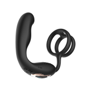 IY - Bruce - Prostaatmassager 360° - Met dubbele penisring - Zwart-Erotiekvoordeel.nl