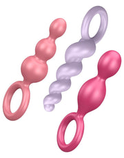 Satisfyer - Booty Call - Anaal Plugs - Set Van 3 - Roze/Lila/Fuchsia-Erotiekvoordeel.nl