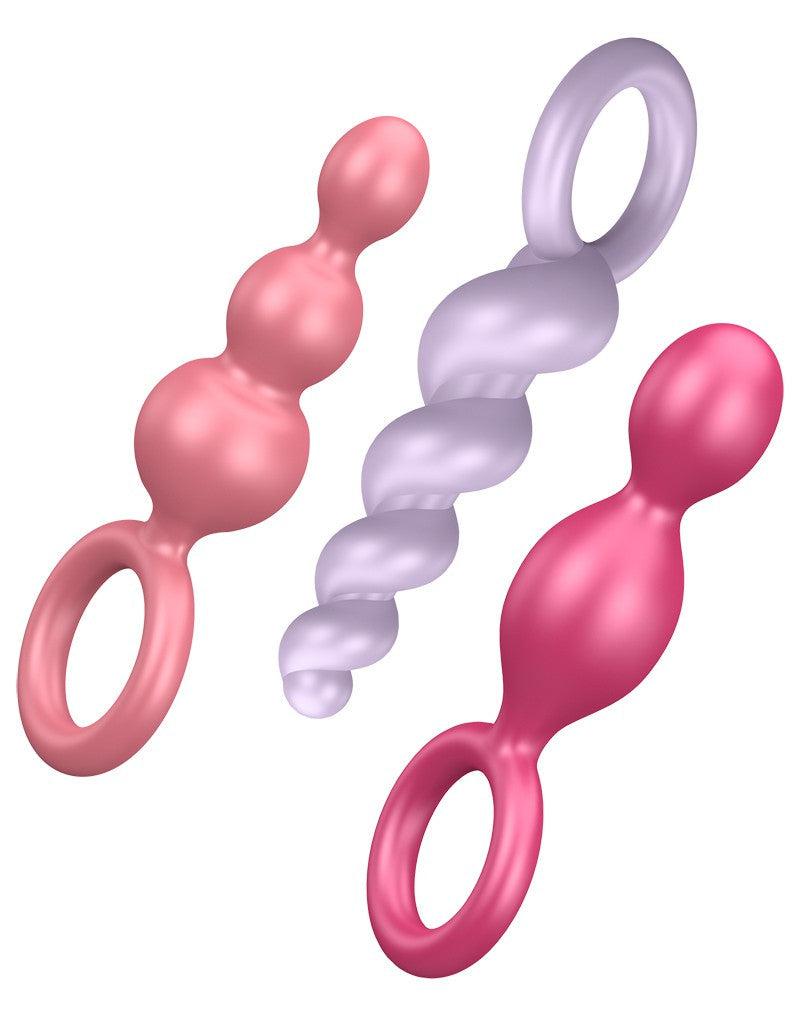 Satisfyer - Booty Call - Anaal Plugs - Set Van 3 - Roze/Lila/Fuchsia-Erotiekvoordeel.nl