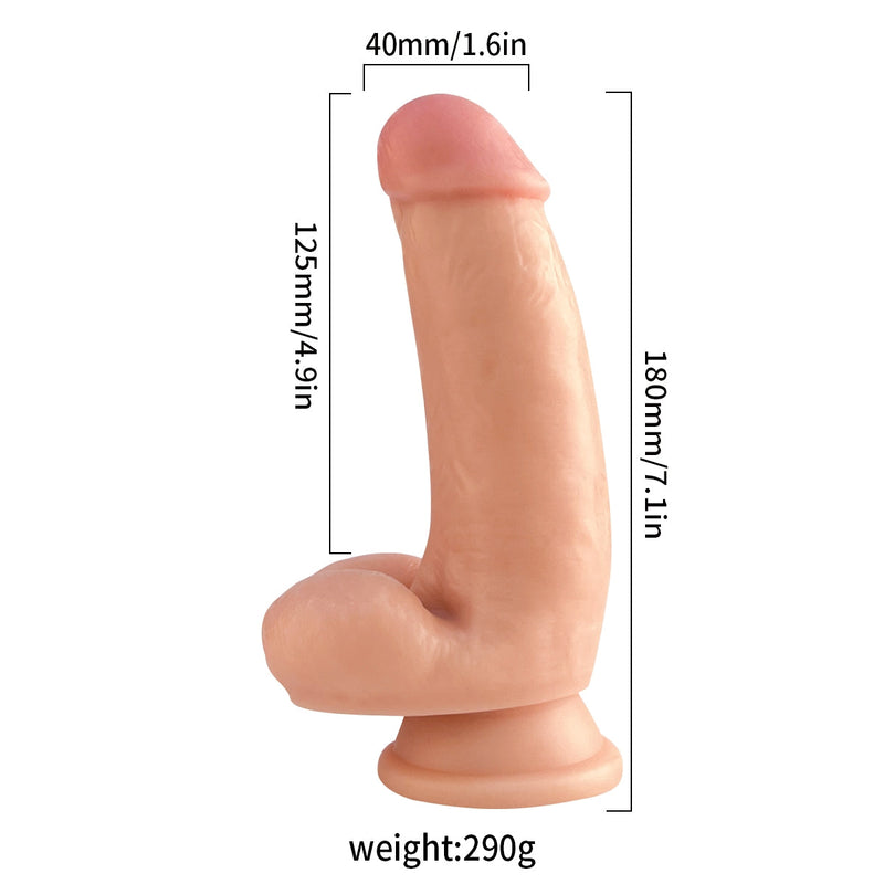 Lance's - PVC Dildo met Zuignap - 17,0 cm - Lichte Huidskleur