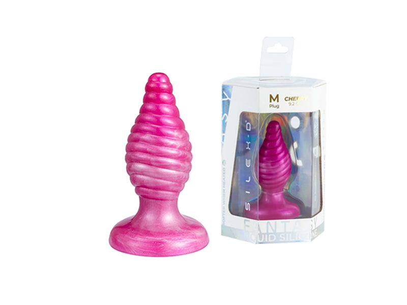 SILEXD - Cherry - Thermoreactieve Siliconen Buttplug - 9.2 cm x 3.6 cm - Roze-Erotiekvoordeel.nl