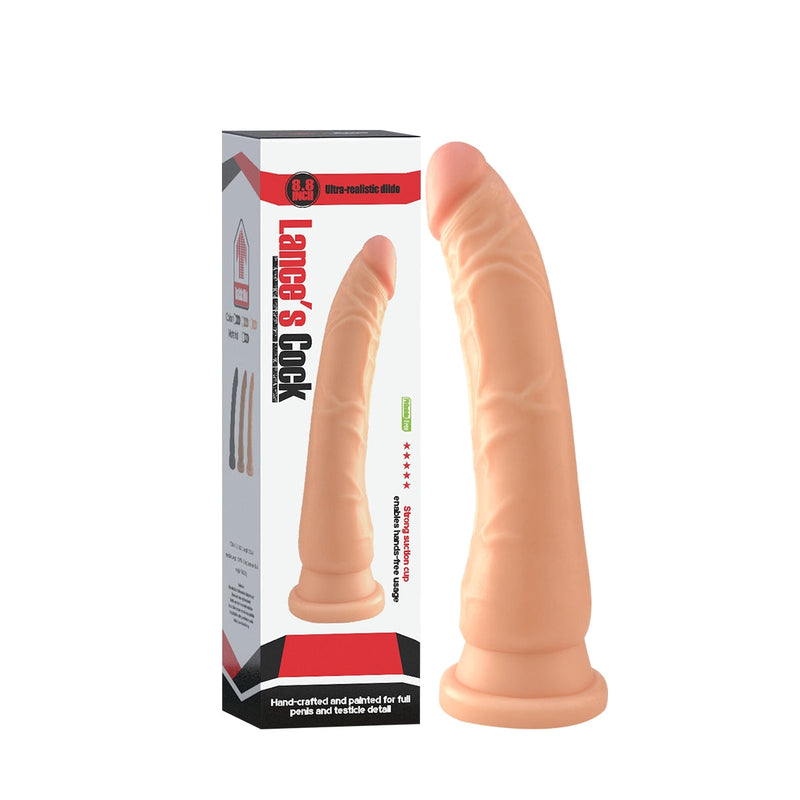Lance's - PVC Dildo met Zuignap - -L- 25,1 cm - Lichte Huidskleur