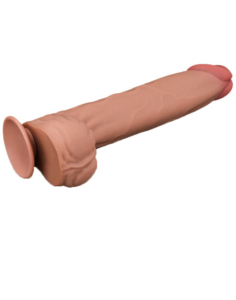 LoveToy - Dildo Met Sliding Skin Technologie - 36 x 6.6 cm - Lichte Huidskleur-Erotiekvoordeel.nl