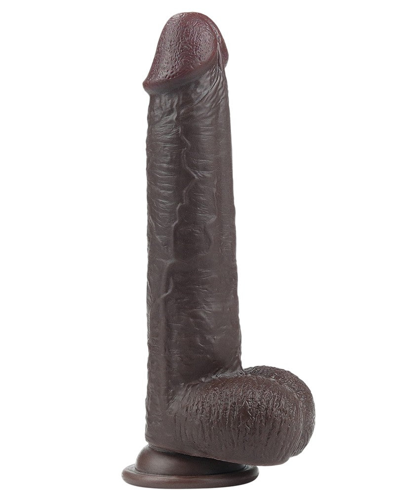 LoveToy - Realistische XXL Dildo Met Zuignap 23 x 4 cm - Bruin-Erotiekvoordeel.nl