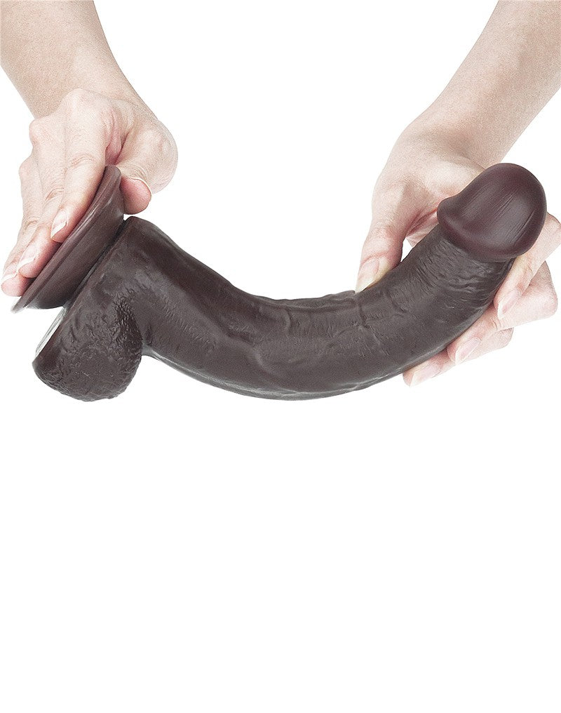 LoveToy - Dildo Met Sliding Skin Technologie - 21 x 4.5 cm - Bruin-Erotiekvoordeel.nl