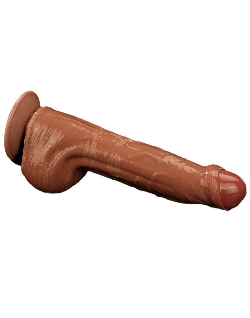 LoveToy - Sliding Skin Dildo - Lengte 29 cm - Bruin-Erotiekvoordeel.nl