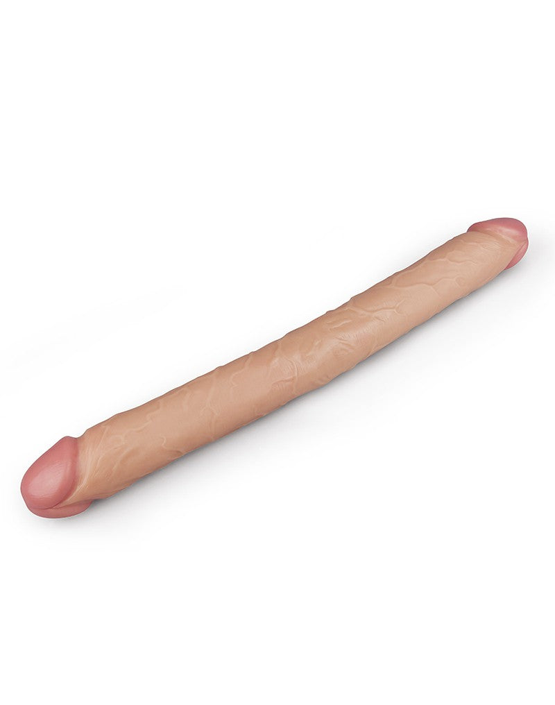 LoveToy - Kingsize Slim Ultra Dubbele Dildo 45 cm - Lichte Huidskleur-Erotiekvoordeel.nl