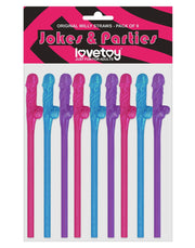 LoveToy - Herbruikbare Piemel Drinkrietjes - Multicolour-Erotiekvoordeel.nl