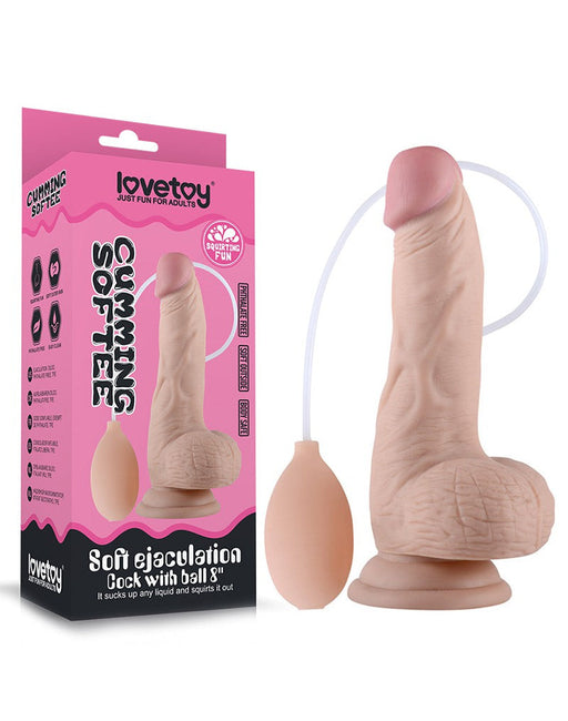 LoveToy - Zachte Spuitende Dildo - Met Squirt Functie - 20 cm - Lichte Huidskleur-Erotiekvoordeel.nl