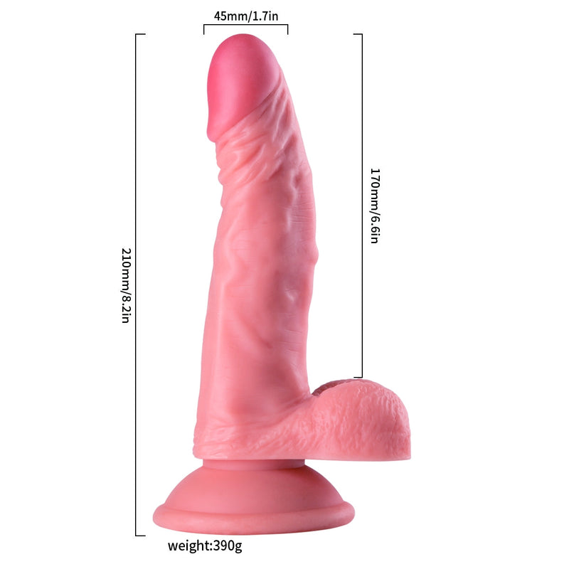 Lance's - PVC Dildo met Zuignap - 20,3 cm - Lichte Huidskleur