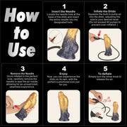 LoveToy - Dual Density Siliconen - Opblaasbare Dildo - Goud/Zwart-Erotiekvoordeel.nl