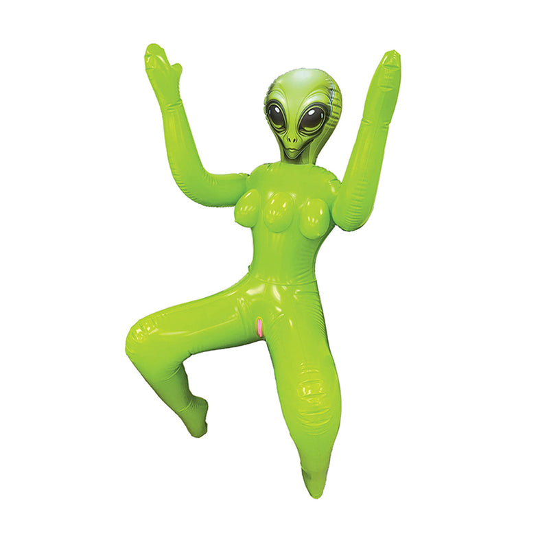 To Infinity - Opblaaspop Alien Vrouw met Drie Borsten - Groen-Erotiekvoordeel.nl