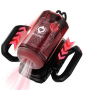 IY - Vexor - 3-in-1 Masturbator - Met Zuig- Stoot- en Vibratiefunctie - Zwart/Rood-Erotiekvoordeel.nl
