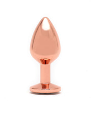 Rimba - Pisa - Rosé Gouden Aluminium Buttplug Met Kristal-Erotiekvoordeel.nl