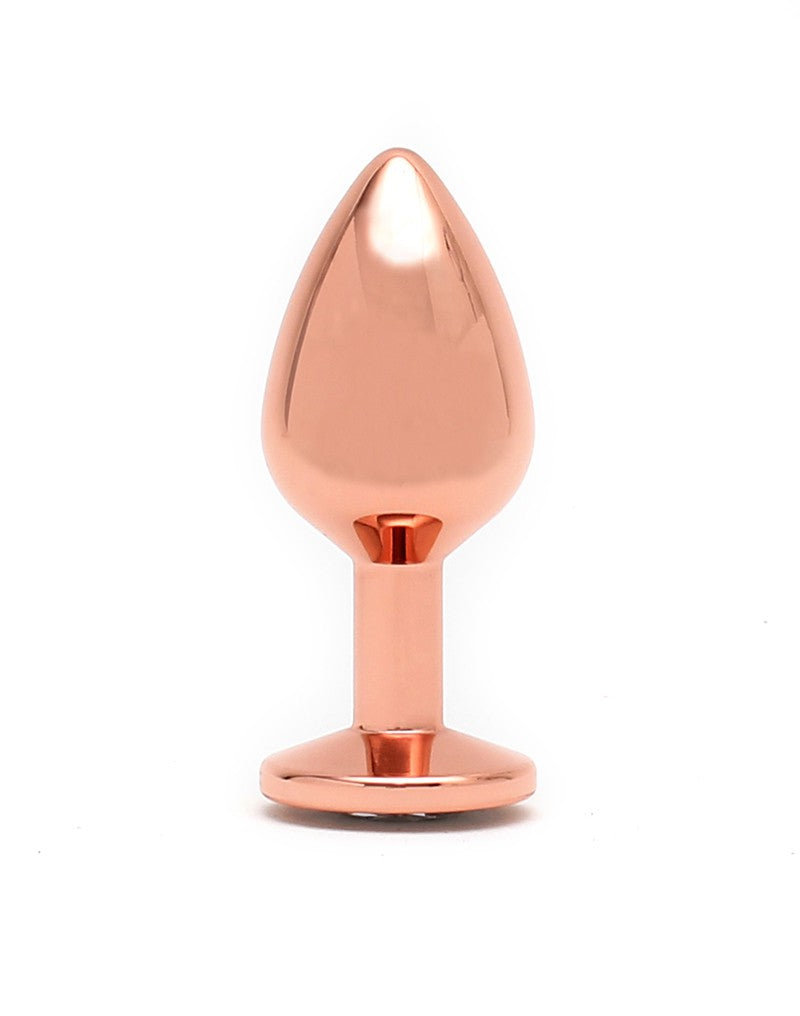 Rimba - Pisa - Rosé Gouden Aluminium Buttplug Met Kristal-Erotiekvoordeel.nl