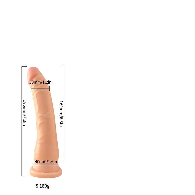 Lance's - PVC Dildo met Zuignap - -S- 18,5 cm - Lichte Huidskleur