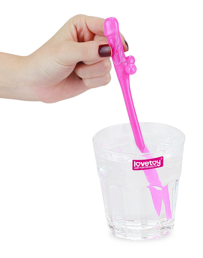 LoveToy - Herbruikbare Piemel Drinkrietjes - Multicolour-Erotiekvoordeel.nl