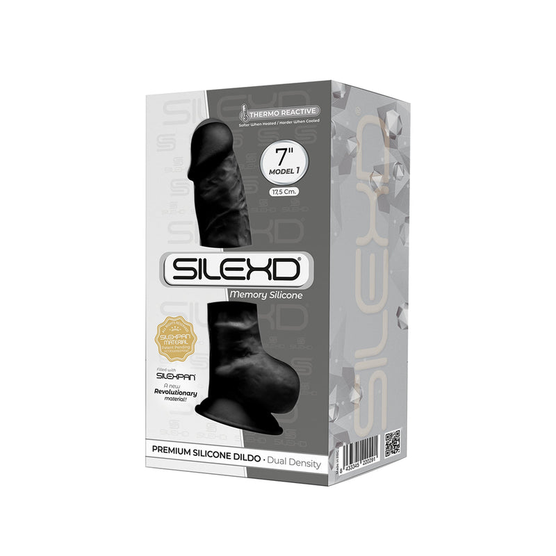 XXXSILEXD - Realistische Dildo - Model 1 - 17,5 cm - Zwart-Erotiekvoordeel.nl
