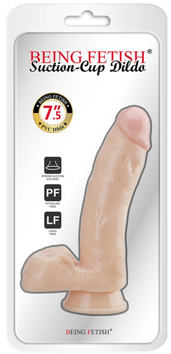 Being Fetish - PVC Dildo - 19 cm – Lichte Huidskleur-Erotiekvoordeel.nl