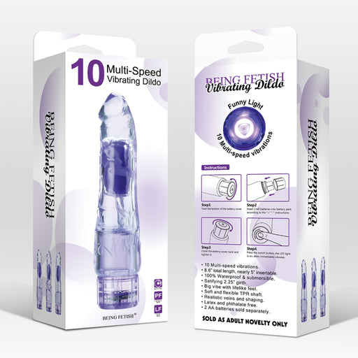 Being Fetish - Multi Speed Vibrating Dildo 7.4" purple-Erotiekvoordeel.nl