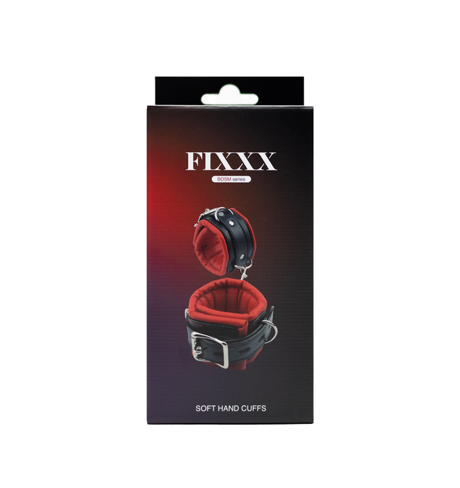 Fixxx - Soft Hand Cuffs Black/Red-Erotiekvoordeel.nl
