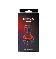 Fixxx - Zacht Gevoerde Enkelboeien - PU Leer - Zwart/Rood-laced-up.nl