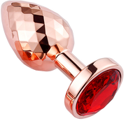 PLGZ - Diamond Facets Anaal Plug - Rosé Goud met Rode Siersteen-Erotiekvoordeel.nl