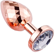 PLGZ - Diamond Facets Anaal Plug - Rosé Goud met Transparante Siersteen-Erotiekvoordeel.nl