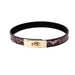 Kiotos Leather - Smalle Collar Met Reptielenprint - Goud/Roze-Laced-up.nl