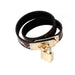 Kiotos Leather - Smalle Collar Met Reptielenprint - Goud/Roze-Laced-up.nl