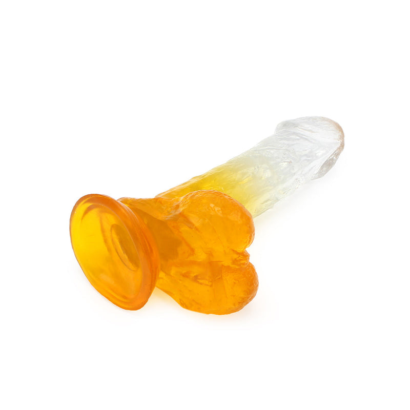 Kiotos Cox Color - Farbiger Dildo 07 - 18 x 4 cm - Transparent/Gelb - Laced-up.nl