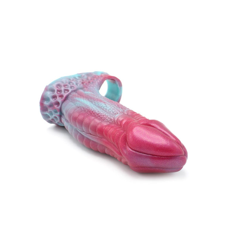 Kiotos Monstar 03 - Penis Sleeve - Penisverlenging - Met Ball Stretcher Opening - Siliconen - Roze Blauw-Laced-up.nl