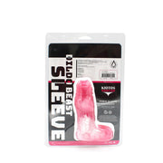 Kiotos Monstar 06 - Penis Sleeve - Penisverlenging - Met Ball Stretcher Opening - Diameter Ø 50 mm - Siliconen - Roze Wit-Laced-up.nl