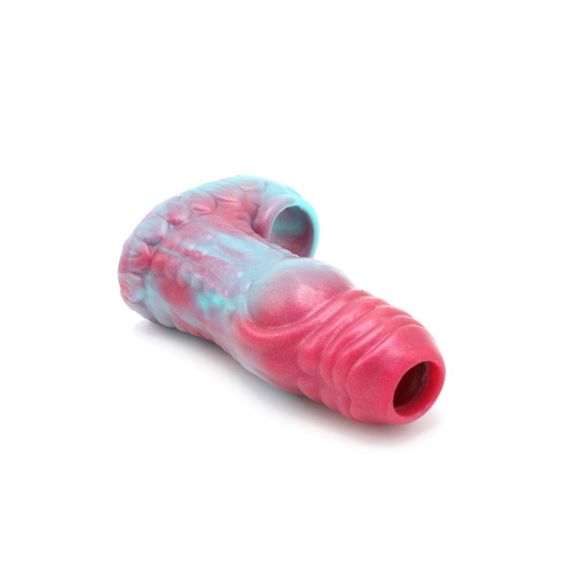 Kiotos Monstar 07 - Penis Sleeve - Penisverlenging - Met Ball Stretcher Opening - Diameter Ø 50 mm - Siliconen - Roze Blauw-Laced-up.nl