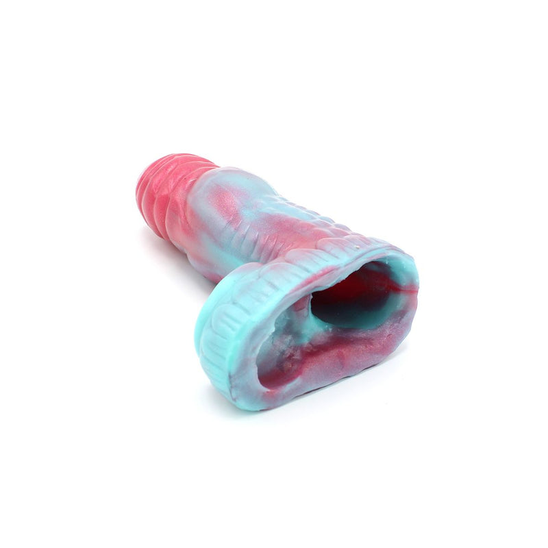 Kiotos Monstar 07 - Penis Sleeve - Penisverlenging - Met Ball Stretcher Opening - Diameter Ø 50 mm - Siliconen - Roze Blauw-Laced-up.nl