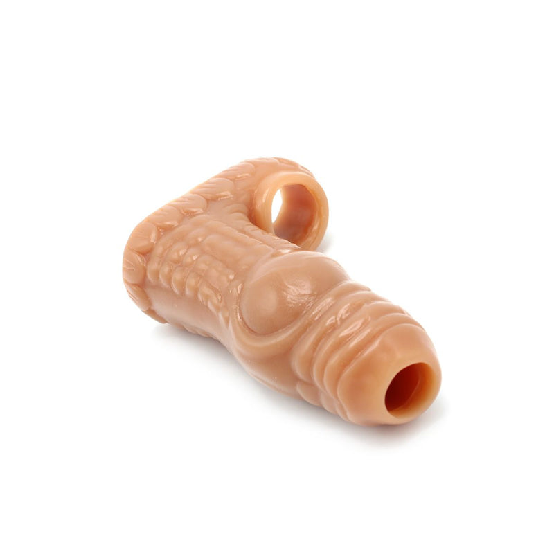 Kiotos Monstar 08 - Penis Sleeve - Penisverlenging - Met Ball Stretcher Opening - Diameter Ø 50 mm - Siliconen - Beige-Laced-up.nl