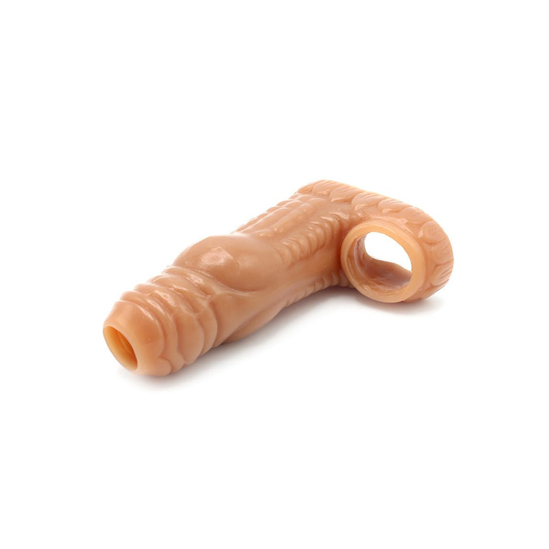 Kiotos Monstar 08 - Penis Sleeve - Penisverlenging - Met Ball Stretcher Opening - Diameter Ø 50 mm - Siliconen - Beige-Laced-up.nl