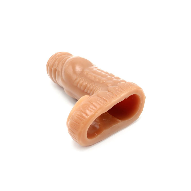 Kiotos Monstar 08 - Penis Sleeve - Penisverlenging - Met Ball Stretcher Opening - Diameter Ø 50 mm - Siliconen - Beige-Laced-up.nl
