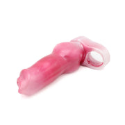 Kiotos Monstar 09 - Penis Sleeve - Penisverlenging - Met Ball Stretcher Opening - Lengte 205 mm - Siliconen - Roze Wit-Laced-up.nl
