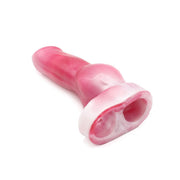 Kiotos Monstar 09 - Penis Sleeve - Penisverlenging - Met Ball Stretcher Opening - Lengte 205 mm - Siliconen - Roze Wit-Laced-up.nl